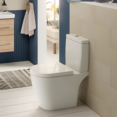 WC à poser compact sans bride sortie horizontale VILLEROY ET BOCH Avento avec abattant frein de chute et SlimSeat
