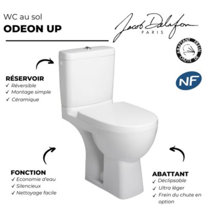 WC à poser JACOB DELAFON Odeon up + abattant standard frein du chute