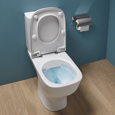 WC à poser sans bride sortie horizontale JACOB DELAFON Struktura avec abattant