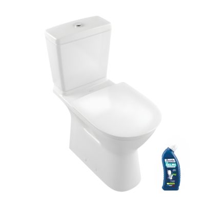 WC à poser sans bride sortie horizontale VILLEROY & BOCH O.novo Directflush avec abattant frein de chute + nettoyant