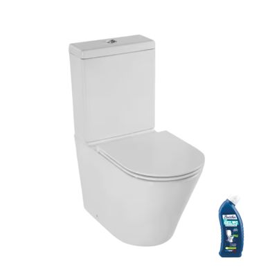 WC à poser sans bride sortie universelle JACOB DELAFON Rodin+ avec abattant frein de chute + nettoyant