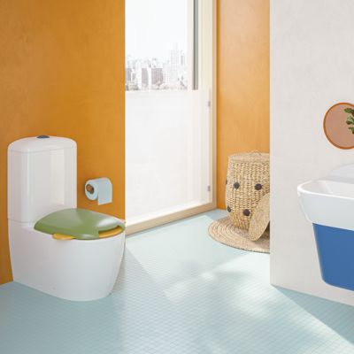 WC à poser sans bride VitrA Sento Kids Blanc + réservoir + abattant ...