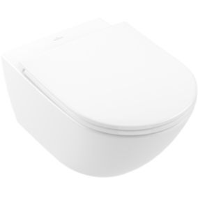 WC suspendu avec bride VILLEROY ET BOCH Universo TwistFlush blanc avec abattant