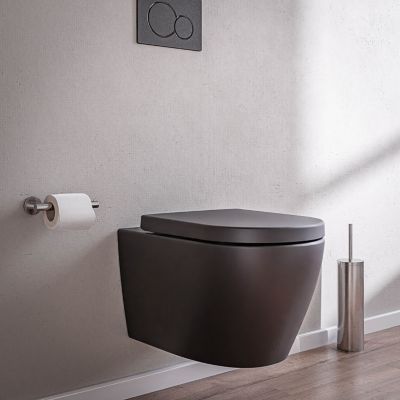 WC suspendu B-8030R en noir mat avec siège à fermeture en douceur Softclose