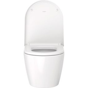 WC suspendu compact sans bride DURAVIT Me by Starck avec abattant frein de chute