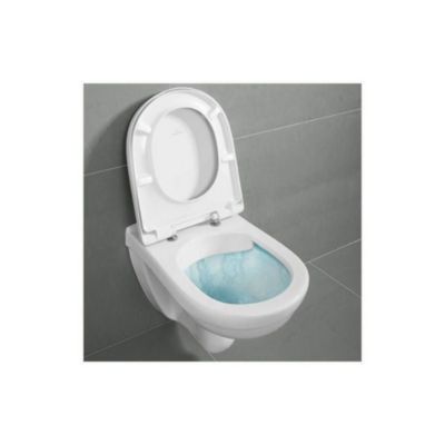 WC suspendu compact sans bride VILLEROY ET BOCH O.novo 36 x 56 avec abattant