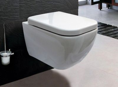 WC suspendu à fond creux, cuvette sans bride 101R, abattant siège Softclose