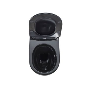 WC suspendu à fond creux sans bride NANO NT2039, noir, abattant Softclose inclus Avec standard veilleuse LED