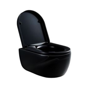 WC suspendu à fond creux sans bride NANO NT2039, noir, abattant Softclose inclus Standard