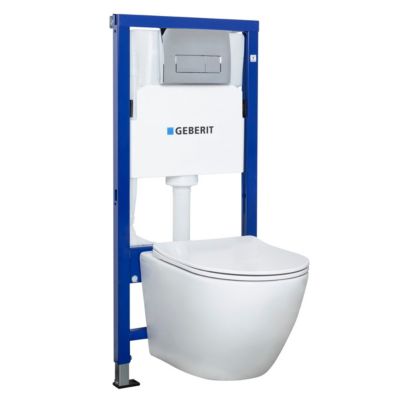 WC suspendu GEBERIT blanc pack complet DELOS
