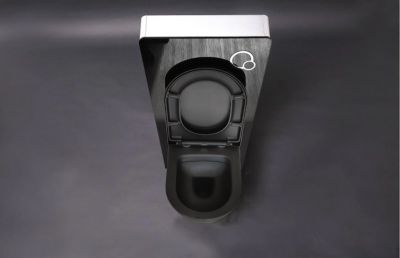 WC suspendu noir Toilettes bâti-support pack économique - B-8030 - plaque de déclenchement Modèle 4112 blanc mat