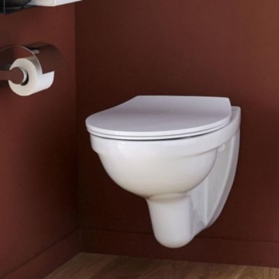 WC suspendu sans bride JACOB DELAFON Patio + abattant extra plat