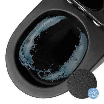 WC suspendu sans rebord nano revêtement noir mat céramique siège en duroplast