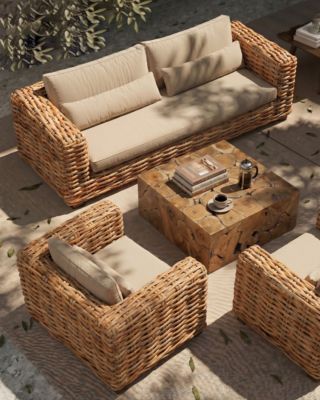 Weaverly - Canapé de jardin 3 places en rotin tressé - Uniqka