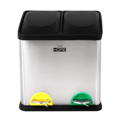 WellHome Poubelle de recyclage  à 2 compartiments 16 L, recyclage des déchets