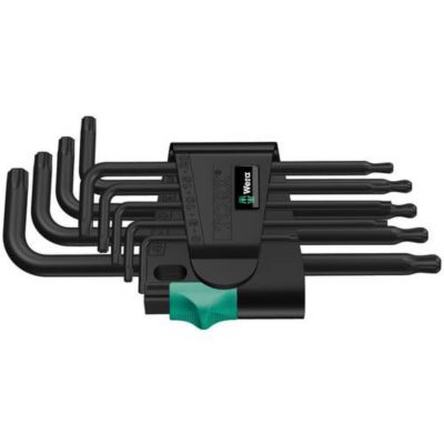 Wera 967 PKL/9 TORX - Jeu de 9 clés mâles coudées Torx intérieur T8 à T40