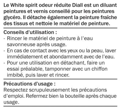 White spirit odeur réduite Diall 1 Litre