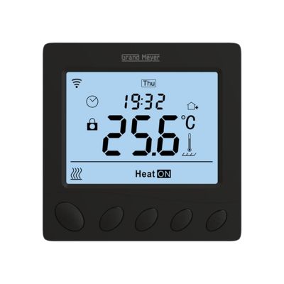 Wi-Fi Régulateur de température programmable, W390, 16A, 230 V, Noir
