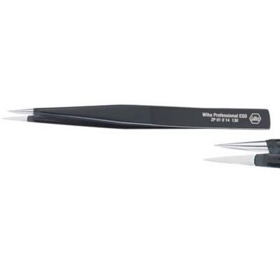 Wiha 32318 Pince brucelle ESD AA pointue 130 mm antistatique