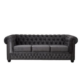 William - canapé Chesterfield - 3 places - en velours - Lisa Design