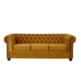 William - canapé Chesterfield - 3 places - en velours - Lisa Design