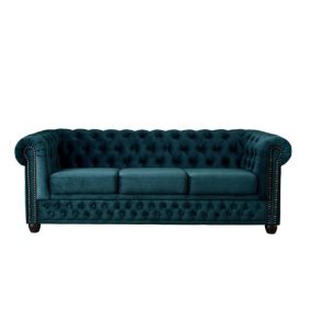 William - canapé Chesterfield - 3 places - en velours - Lisa Design