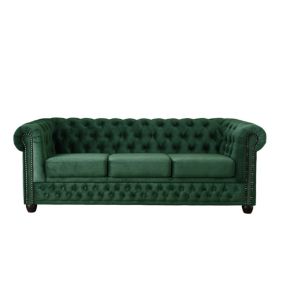 William - canapé Chesterfield - 3 places - en velours - Lisa Design