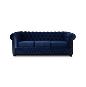 William - canapé Chesterfield - 3 places - en velours - Lisa Design