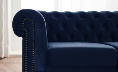 William - canapé Chesterfield - 3 places - en velours - Lisa Design