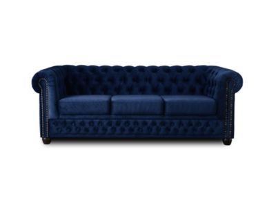 William - canapé Chesterfield - 3 places - en velours - Lisa Design