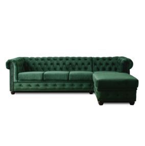 William - canapé Chesterfield d'angle droit - 4 places - en velours - Lisa Design