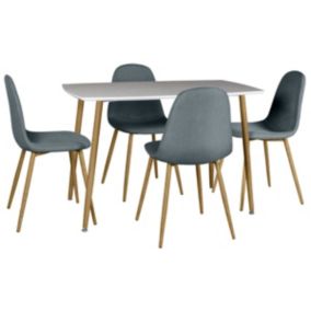 WINTER - Ensemble Table + 4 Chaises Gris Foncé