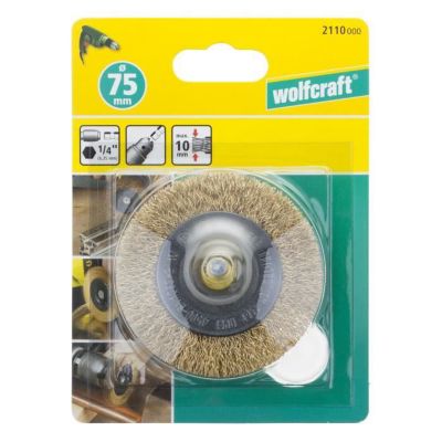 WOLFCRAFT 1 Brosse laiton circulaire HEX 75x10mm