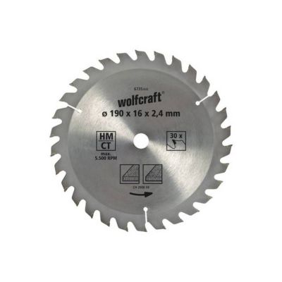 WOLFCRAFT Lame scie circulaire CT 30 dents - 190x16mm