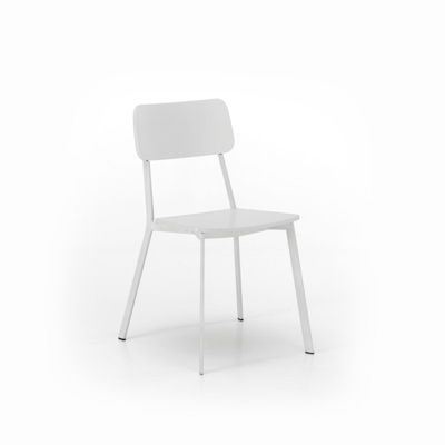 Woody - Chaise en bois blanc 4 pcs