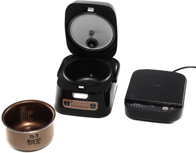 WOOZOO by Ohyama Cuiseur Multifonction 2 en 1 Noir - Cuiseur de Riz Portable et Pratique
