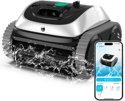 WYBOT OS800 Robot Piscine Sans Fil Intelligent Autonomie 150 min Filtration 180 Microns Nettoyage Automatique Complet