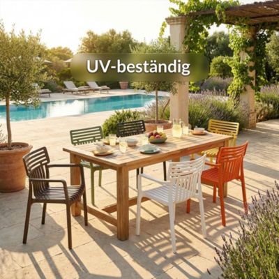 x 6 Chaises de jardin Sitwell design, résistante aux intempéries, Jaune