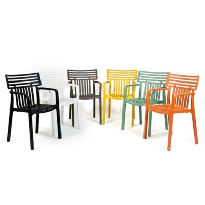 x 6 Chaises de jardin Sitwell design, résistante aux intempéries, Vert