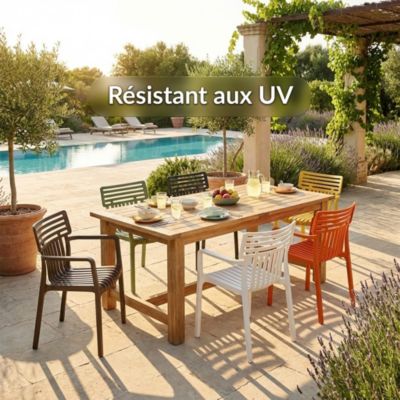 x 6 Chaises de jardin Sitwell design, résistante aux intempéries, Vert