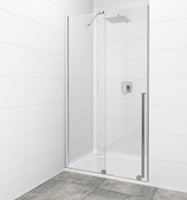 X-MOTION Porte de douche 200x110cm Coulissante, anticalcaire avec profilé chrome brillant (SATBWIXM110NIKA)