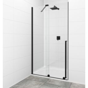 X-MOTION Porte de douche 200x110cm Coulissante, anticalcaire avec profilé noir mat (SATBWIXM110NIKAC)