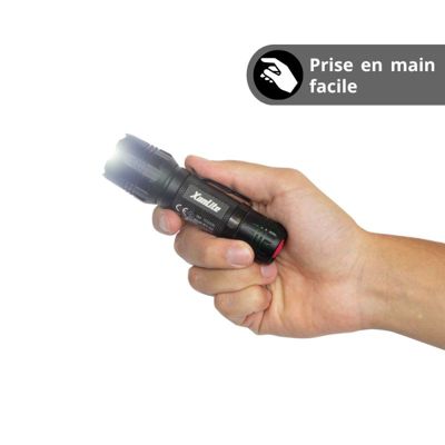 Xanlite - Lampe Torche LED Métallique, x3 Modes d'Eclairage, 600 Lumens, Piles Incluses - TO600M