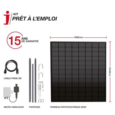 Xanlite - Panneau solaire Kit Advanced 500W, IP67, Onduleur WIFI, Câble 3m - ENKADVANC500W