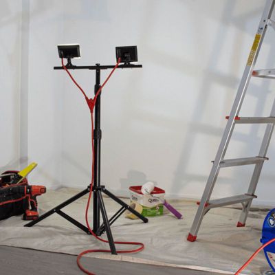 Xanlite - Projecteur de Chantier LED sur Pied, Filaire, x2 Projecteurs 20 W, 2800 Lumens - PR20W2T