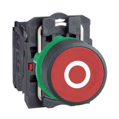 Xb5aa4322 Schneider - Bouton Poussoir Impulsion - diamètre 22 - Marqué 0 - Rouge - 1nf - à Vis - Harmony Xb5