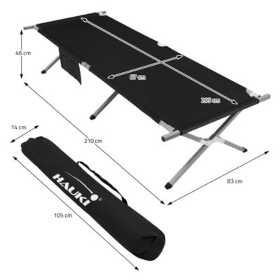 Lit Camping Pliable Joyionic - 190x70cm, Portance 300kg, Sac Transport, Bleu