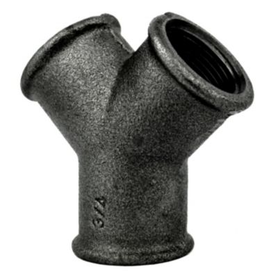 Y 3 voies F/F fonte noire 26x34mm (1'')
