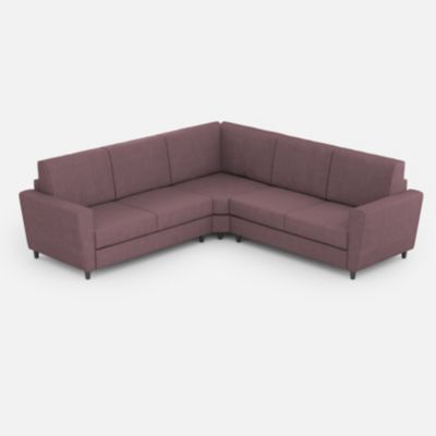 Yasel Canapé 2 places (deux places 60cm) + coin + Canapé 2 places (deux places 60cm) dimensions extérieures L.228x228 prune