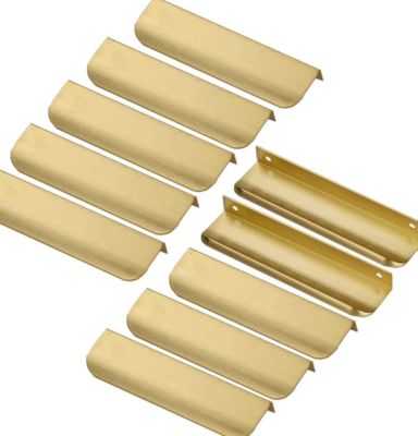 Yuanhao 10pcs poignée de meuble Invisible Poignée d'armoire dorée Distance des trous 128mm Poignée Invisible -Poignée de meuble po